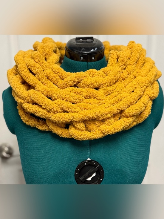 Hand Crafted Accessories - Handmade Handcrafted knit fall mustard blanket cowl